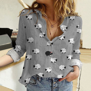 Women Casual Shirt, Christmas Black Sheep Casual Shirt, Casual Shirt, Casual Shirts For Women