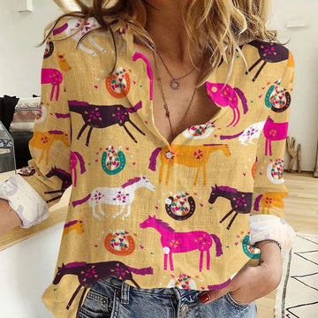 Women Casual Shirt, Cute Horses 3D Casual Shirt, Casual Shirt, Casual Shirts For Women