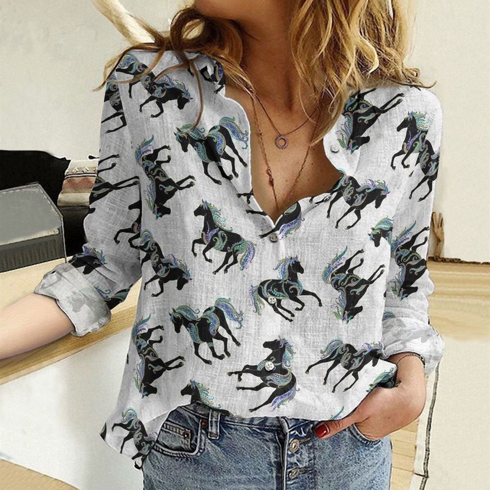 Women Casual Shirt, Fantasy Horse 3D Casual Shirt, Casual Shirt, Casual Shirts For Women