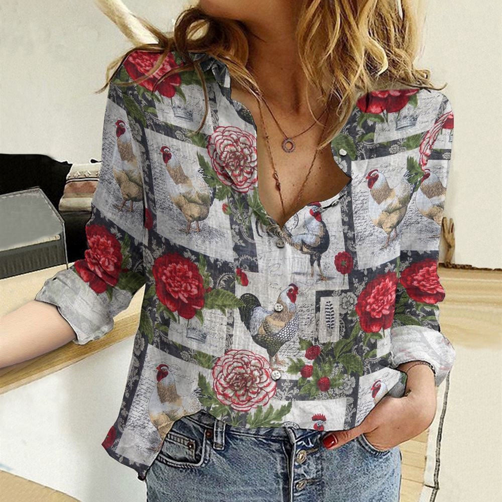 Women Casual Shirt, French Roosters Casual Shirt, Casual Shirt, Casual Shirts For Women