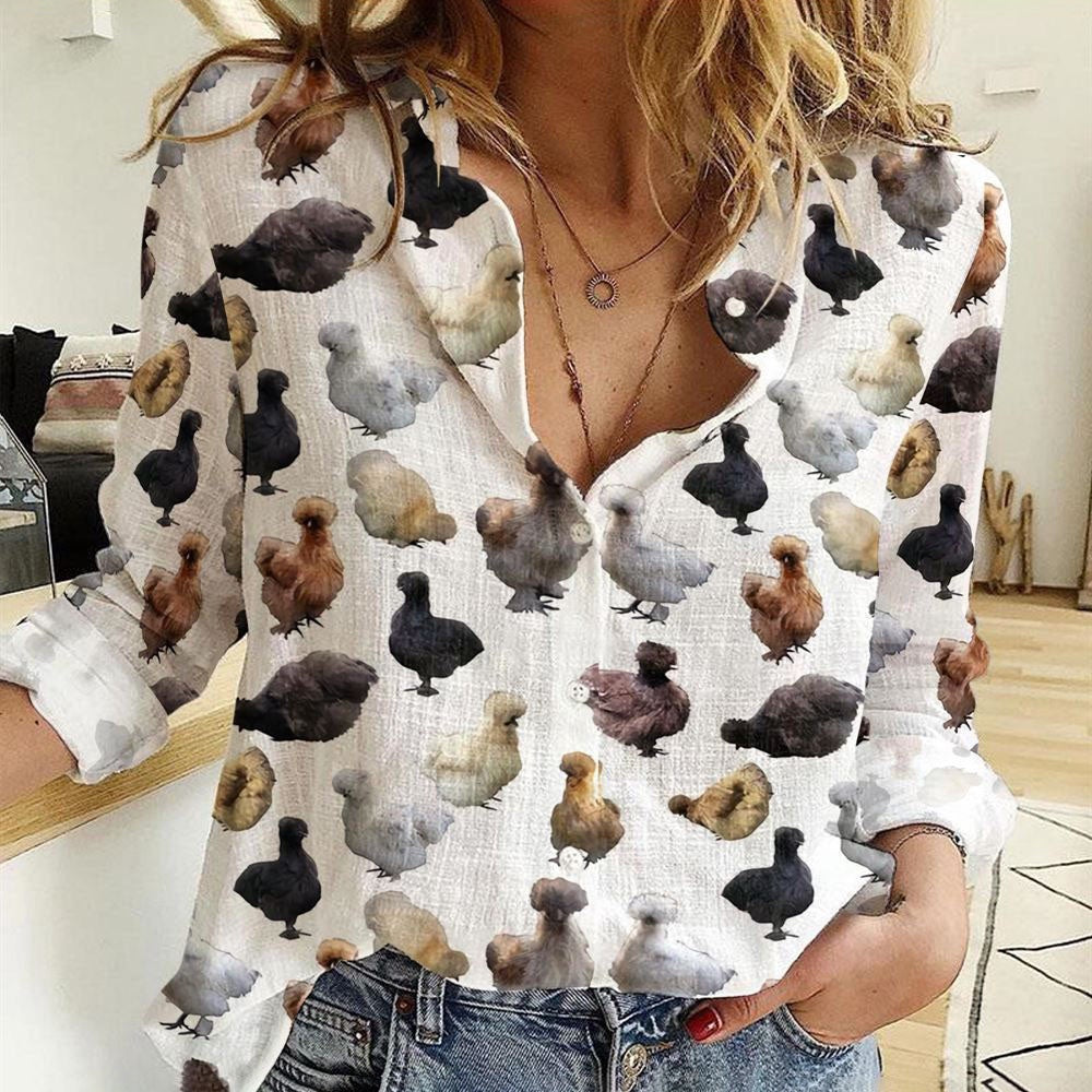 Women Casual Shirt, Silkie Bantams Casual Shirt, Casual Shirt, Casual Shirts For Women