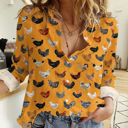 Women Casual Shirt, Tiny Chicken Breed Casual Shirt, Casual Shirt, Casual Shirts For Women