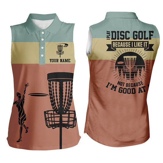 Womens Sleeveless Disc Golf Polo Shirt, Funny Disc Golf Shirt With Sayings, Best Golf Gifts, Women Golf Shirts