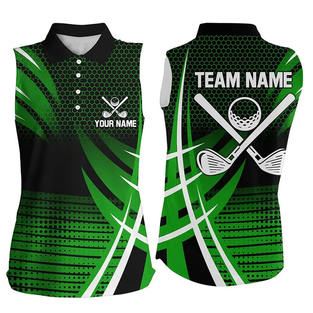 Womens Sleeveless Golf Polo Shirts Custom Cool Golf Shirts, Golfing Gifts For Team  Green, Women Golf Shirts