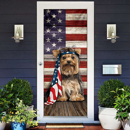 Yorkshire Terrier Dog Door Cover Charming Dog, Xmas Gifts For Pet Lovers, Christmas Gift Decor