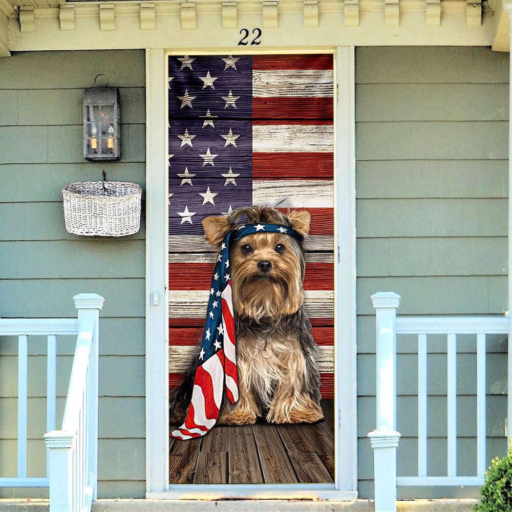 Yorkshire Terrier Dog Door Cover Charming Dog, Xmas Gifts For Pet Lovers, Christmas Gift Decor
