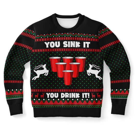 You Sink It You Drink It Ugly Christmas Sweater, Christmas Ugly Sweater, Sweater Xmas, Ugly Sweater