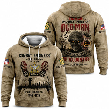 Custom Army Halloween Hoodie Combat Engineer Hoodie