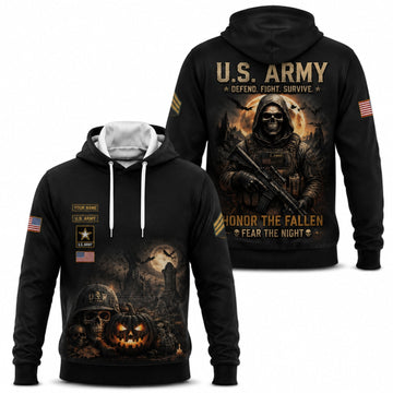 Custom Army Halloween Military Skull Hoodie