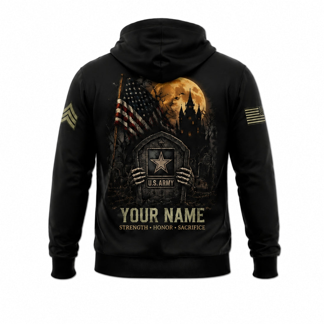 Custom US Army Built Different Halloween Hooded