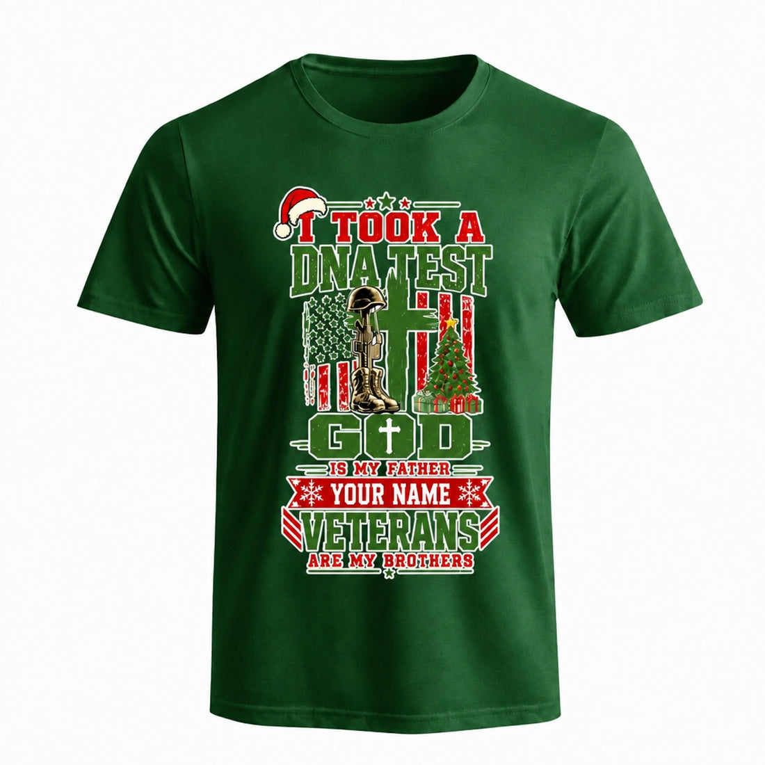 I Took A Dna Test And Found Out I'M 100% Veteran Christmas T Shirt Personalized Funny Military I Took A Dna Test And Found Out I M Front View00 Veteran Christmas T Shirt Personalized Funny Military Front View