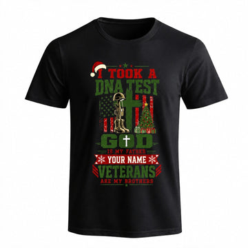 I Took A Dna Test And Found Out I'M 100% Veteran Christmas T Shirt Personalized Funny Military I Took A Dna Test And Found Out I M Front View00 Veteran Christmas T Shirt Personalized Funny Military Front View