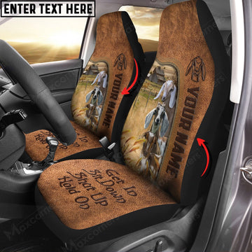 mini nubian goat Happiness Personalized Name Leather Pattern Car Seat Cover, Car Seat Cover, Farm Car Seat Cover, Pet Seat Covers