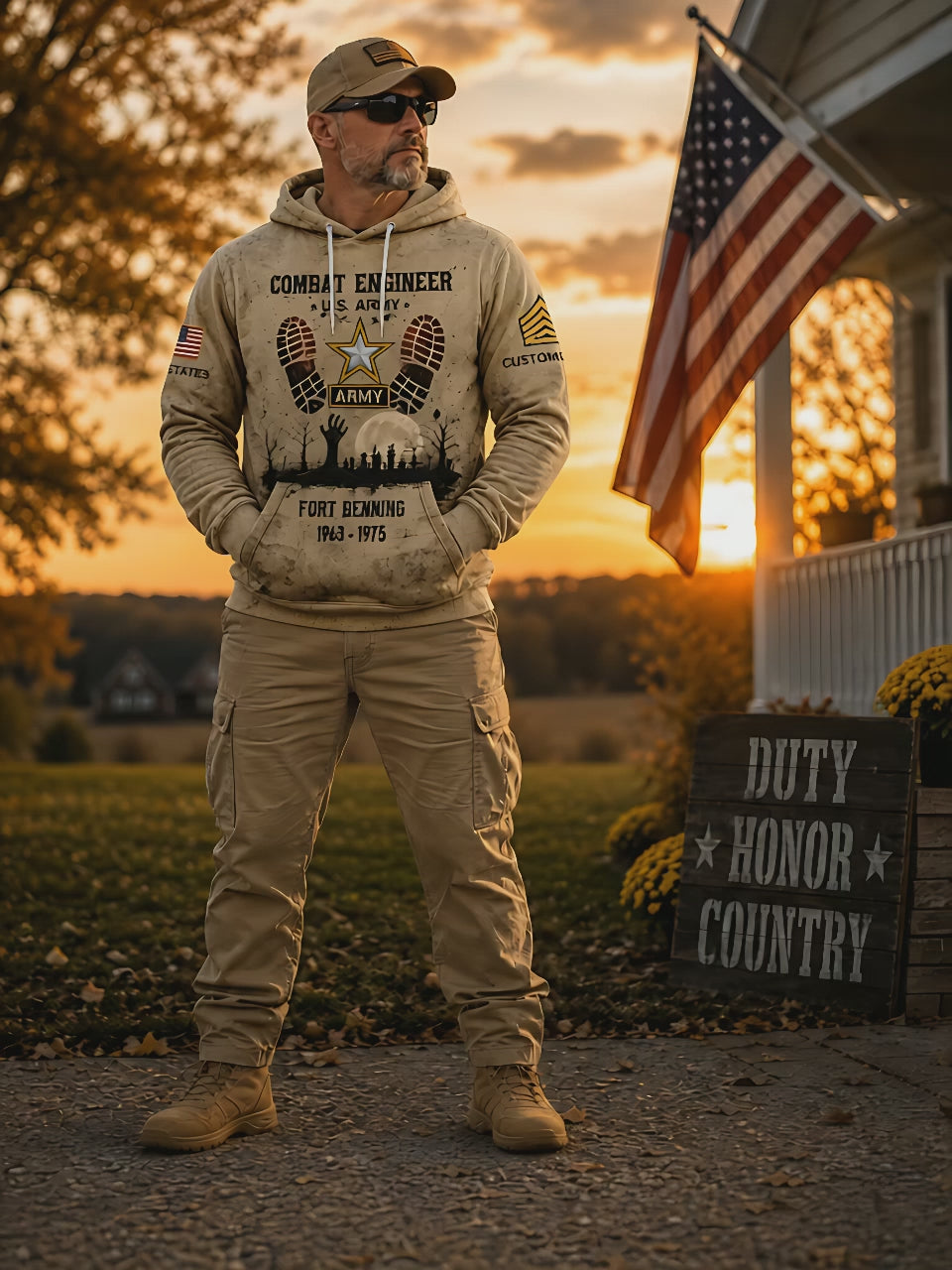 Custom Army Halloween Hoodie Combat Engineer Hoodie
