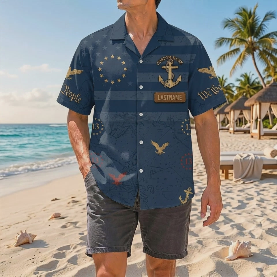 Official Product Showcase Video: Custom Navy Veteran Hawaiian Shirts We The People Edition