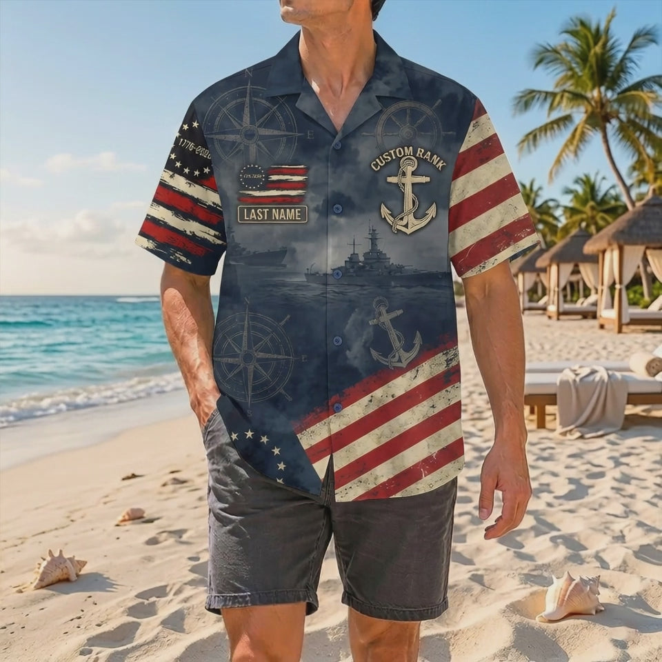 Official Product Showcase Video: Custom Navy Freedom's Sentinel We The People Hawaiian Shirts