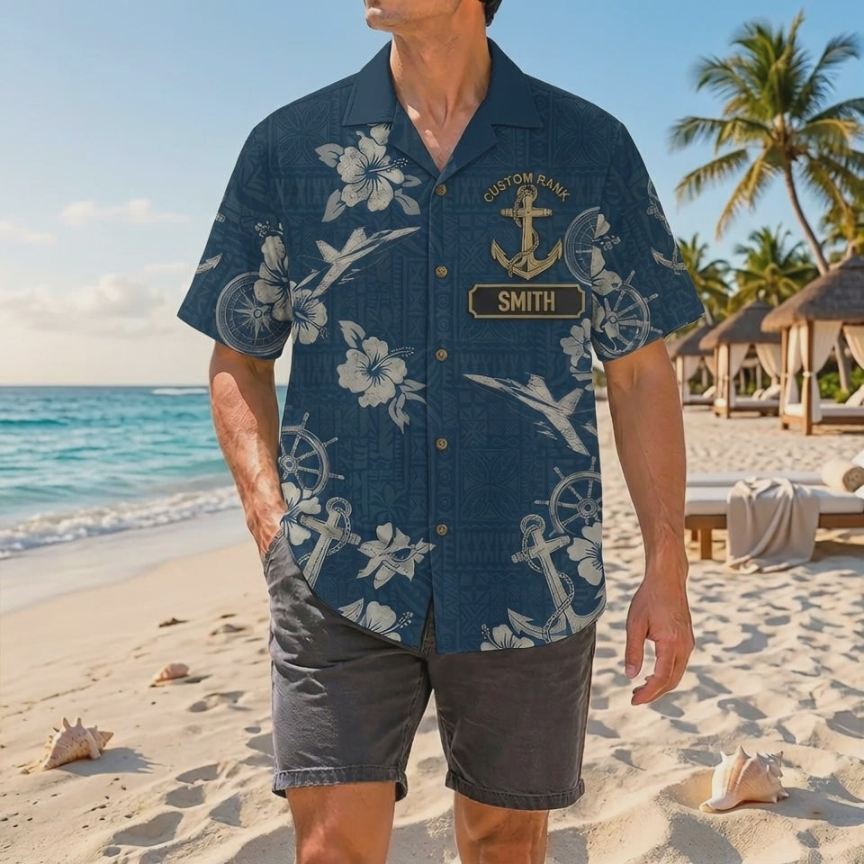 Official Product Showcase Video: Custom Navy F/A-18 Super Hornet Indigo Tribal Hawaiian Shirts