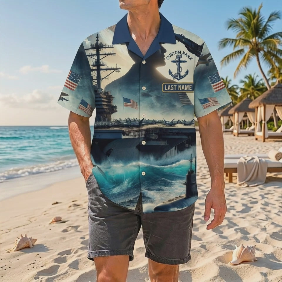 Official Product Showcase Video: Custom Navy Veteran Carrier Strike Group Oceanic Pride Hawaiian Shirts