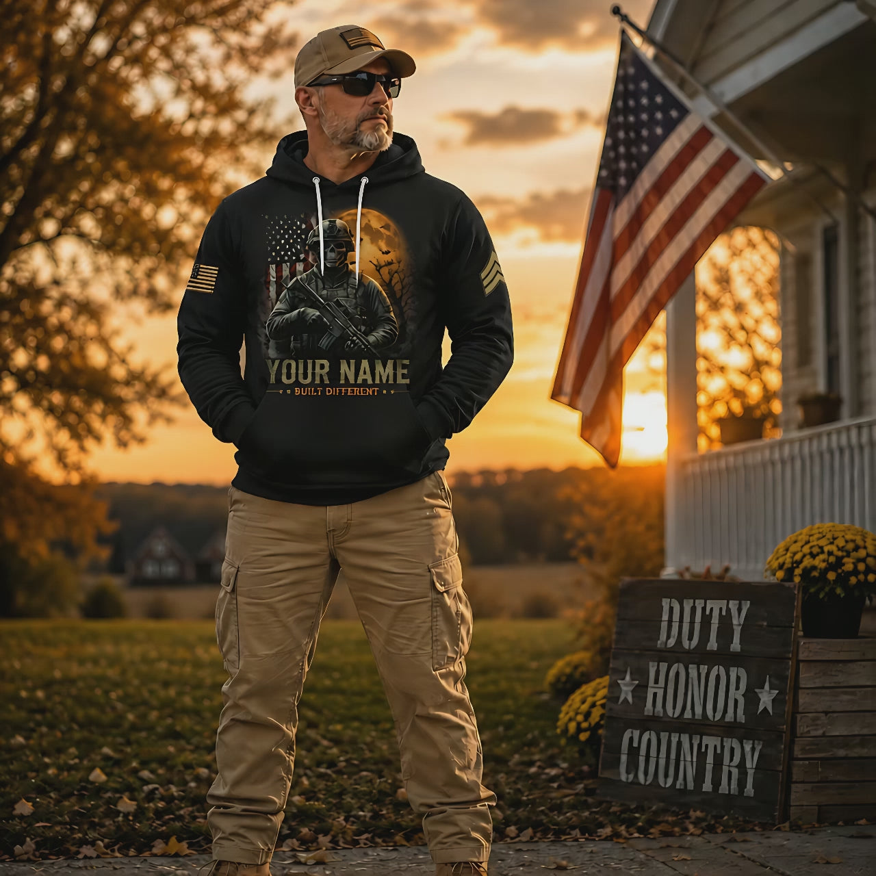 Custom US Army Built Different Halloween Hooded