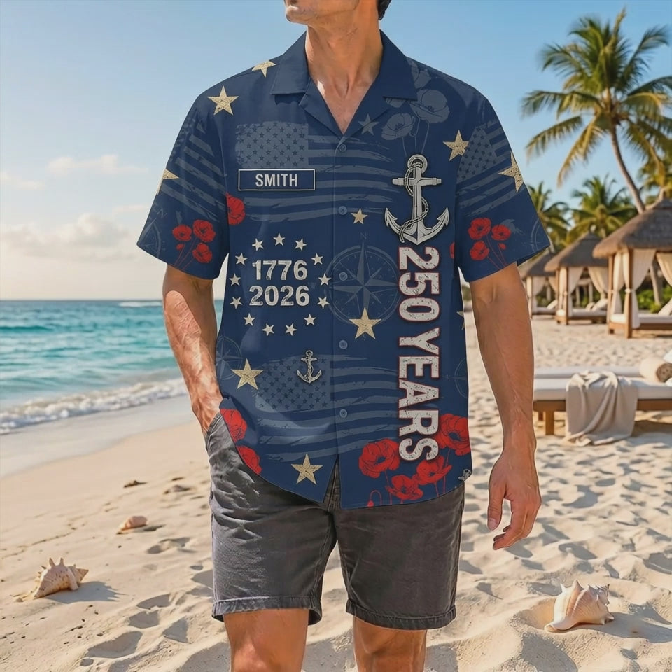 Official Product Showcase Video: Custom US Navy 250 Years Remembrance Hawaiian Shirts