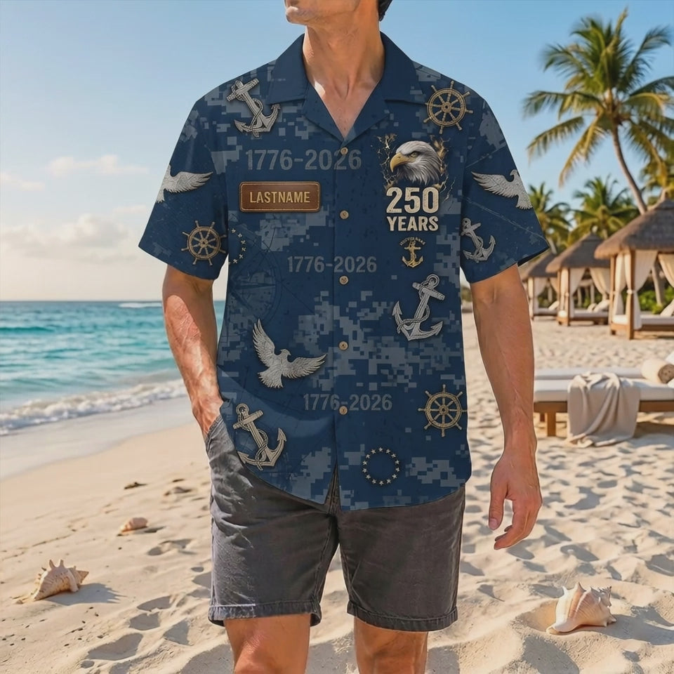 Official Product Showcase Video: Custom Navy Veteran Hawaiian Shirts 250 Years of Naval Glory Edition
