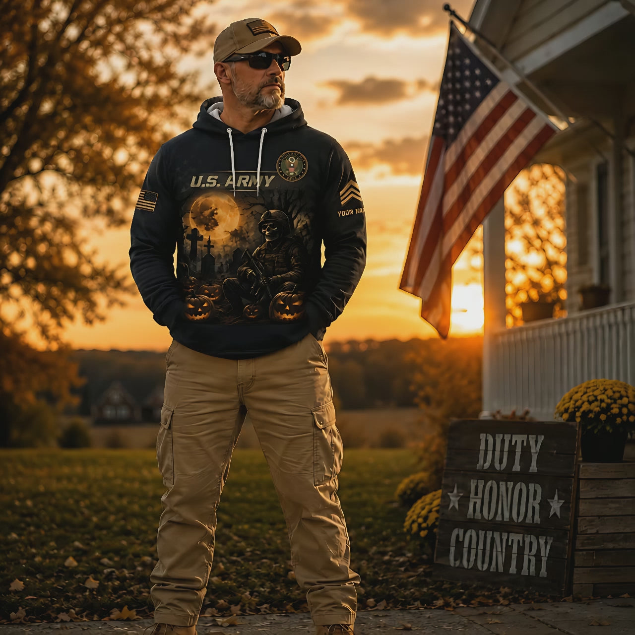 Custom Army Halloween Combat Engineer Hoodie