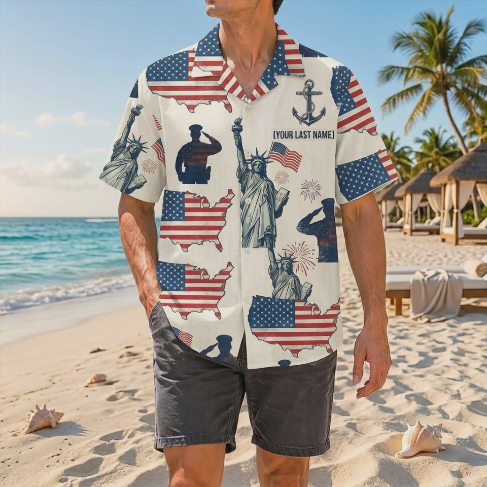 Official Product Showcase Video: Custom Navy Veteran Hawaiian Shirts Liberty Pride Edition