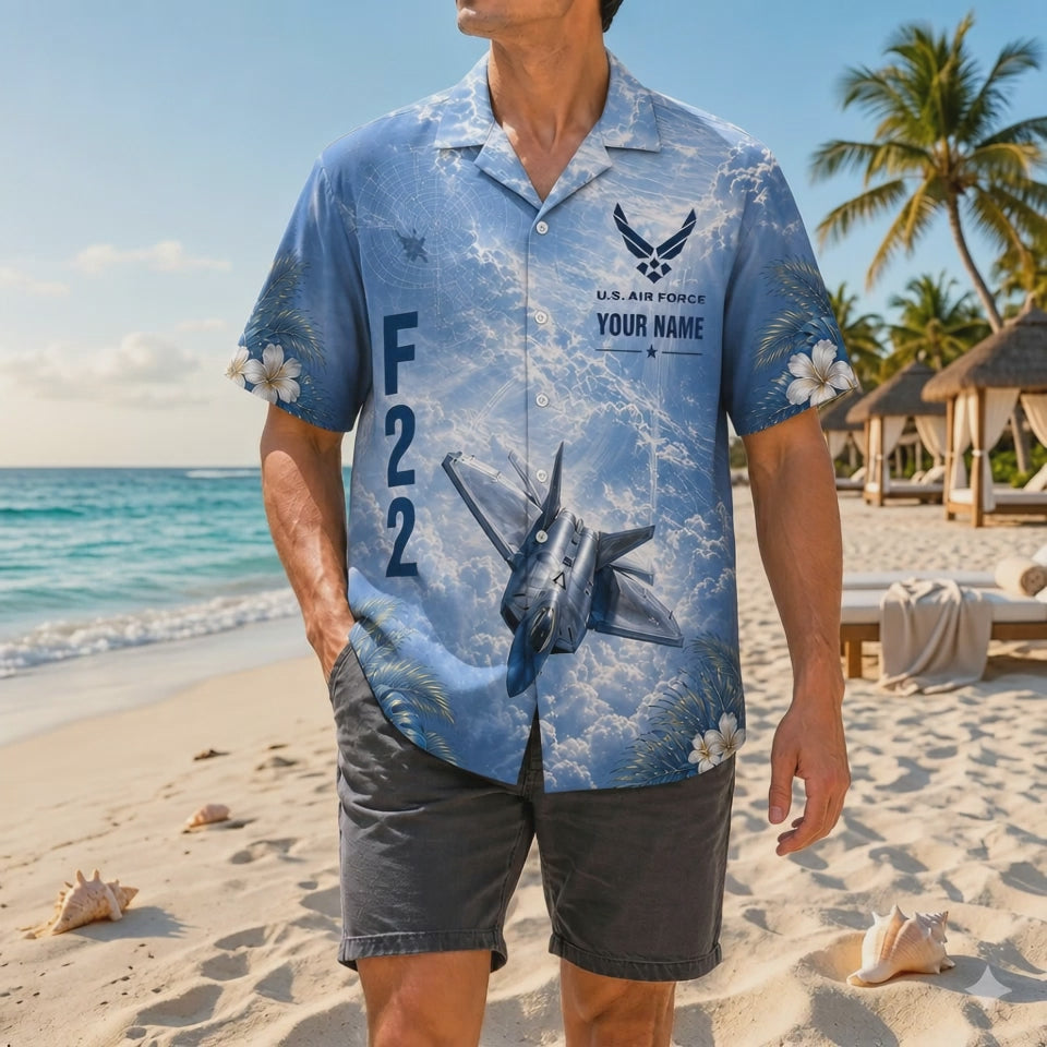 Video preview showcasing the premium soft-spun fabric texture, high-definition F-22 stealth jet prints, personalized name blocks, and tactical radar backing lines