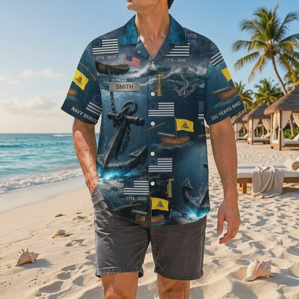 Official Product Showcase Video: Custom Navy Veteran Hawaiian Shirts Deep Sea Anchor Edition