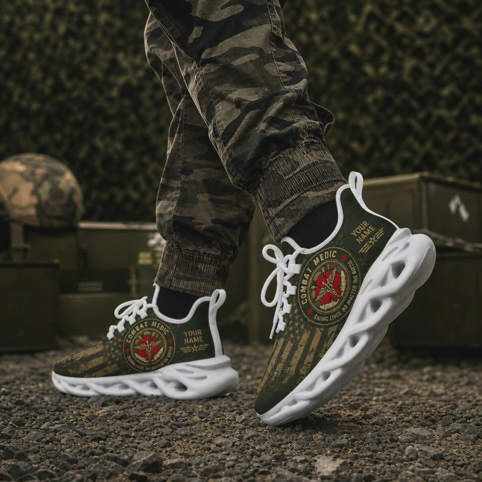 Custom Name US Marine Veteran Max Soul Shoes, Veteran Sneaker