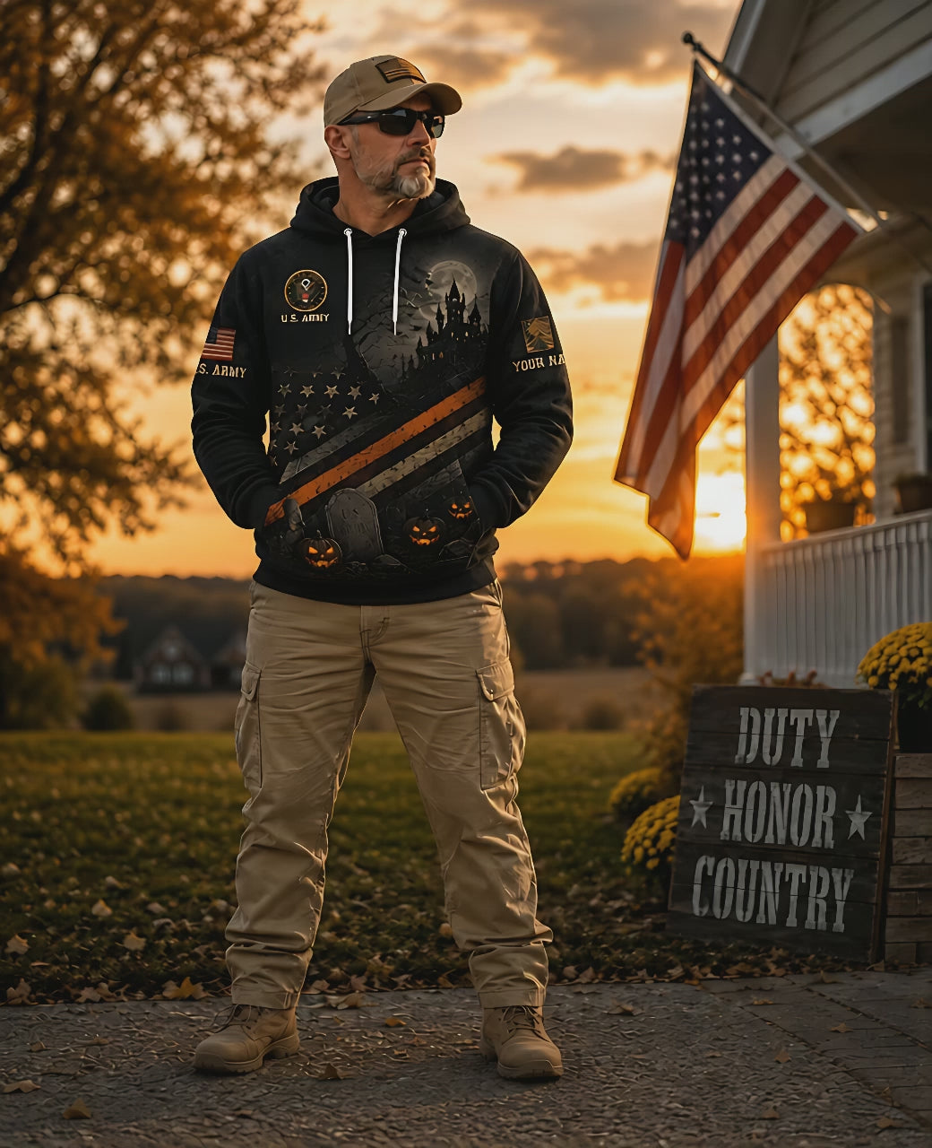 Custom US Army Halloween Combat Engineer Hoodie