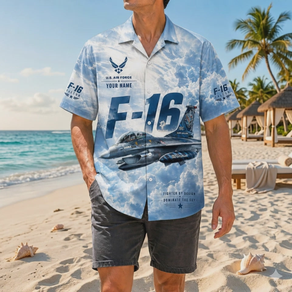 Video preview showcasing the premium soft-spun fabric weave, high-definition F-16 multirole jet prints, personalized name blocks, and dynamic flying aircraft backing lines