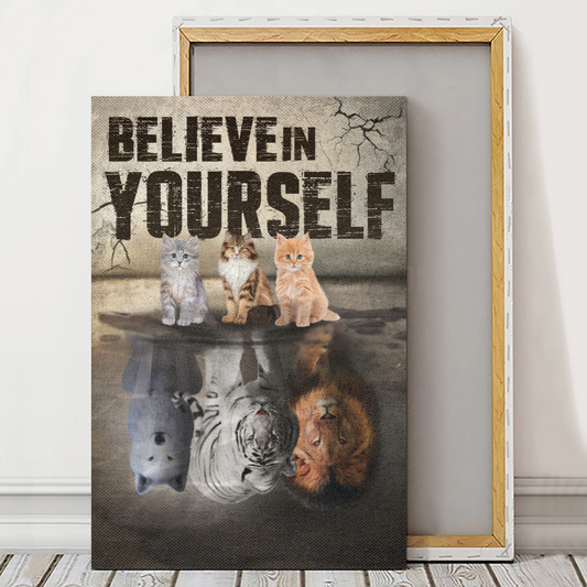 Personalized Canvas/Poster for Pet Lovers - Best Gift Personalized with Dogs/Cats breed & Names - Believe in yourself - (Up to 3 Pets/Dogs/Cats)