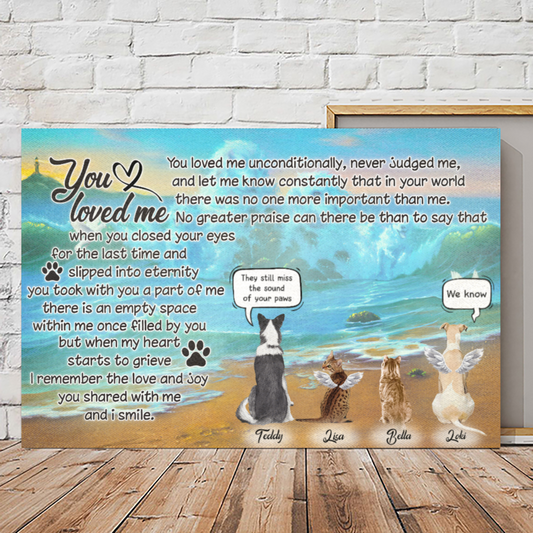 Personalized Canvas/Canvas with Frame/Poster For Pet Lovers - Waiting at the Door - Pet's Conversation - Choose up 4 Pets/Dogs/Cats - Furlidays