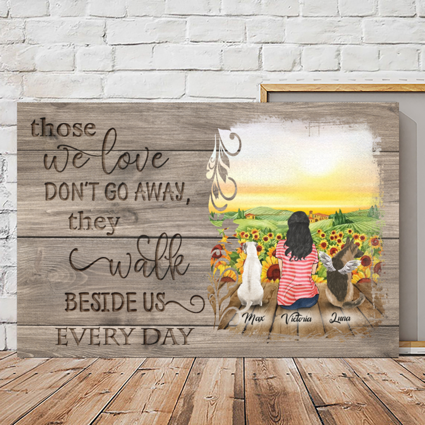 Personalized Canvas/Poster Prints For Friends/Pet Lovers - Unique Gift Custom With Dogs/Cats Breed & Names - Mom with Pets/Dogs/Cats