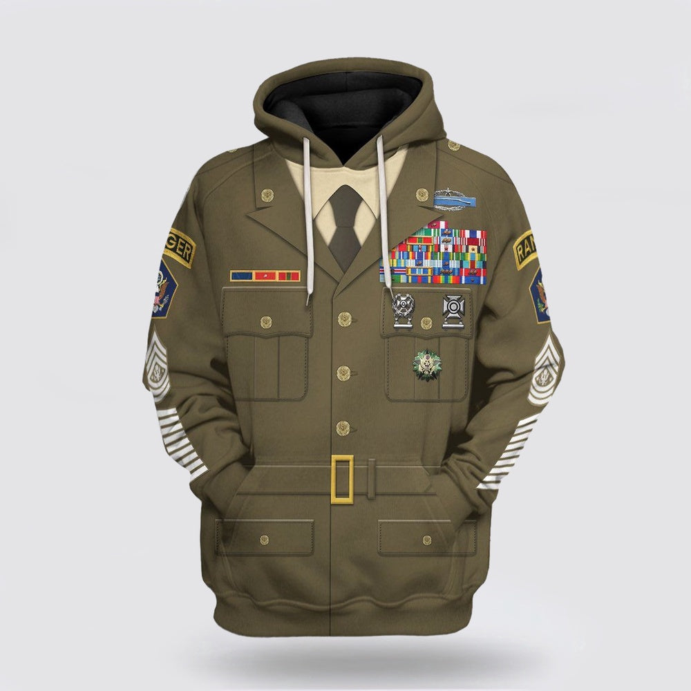 Us Army Hoodie, 3D Us Green Army Custom Hoodie