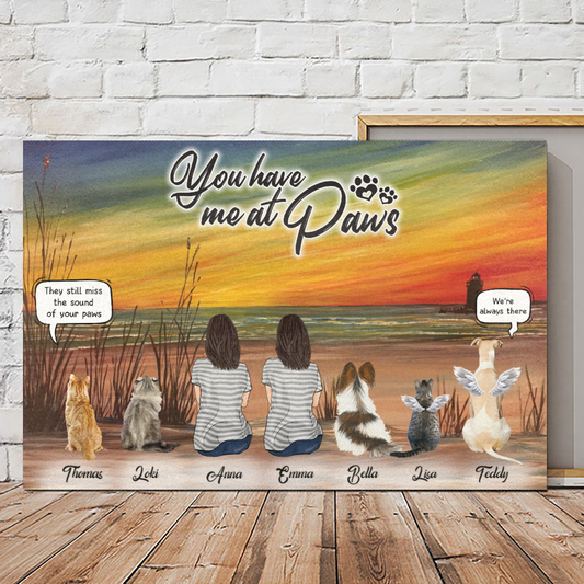 Custom Canvas Prints For Friends/Pet Lovers - Amazing Gift Personalized With Dogs/Cats Breed & Names - Life is better with fur babies