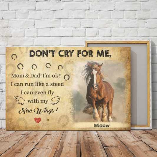 Personalized Canvas/Poster Prints for Pet Lovers - Best Gift Personalized With Your Own Photos - Don't cry for me Mom and Dad