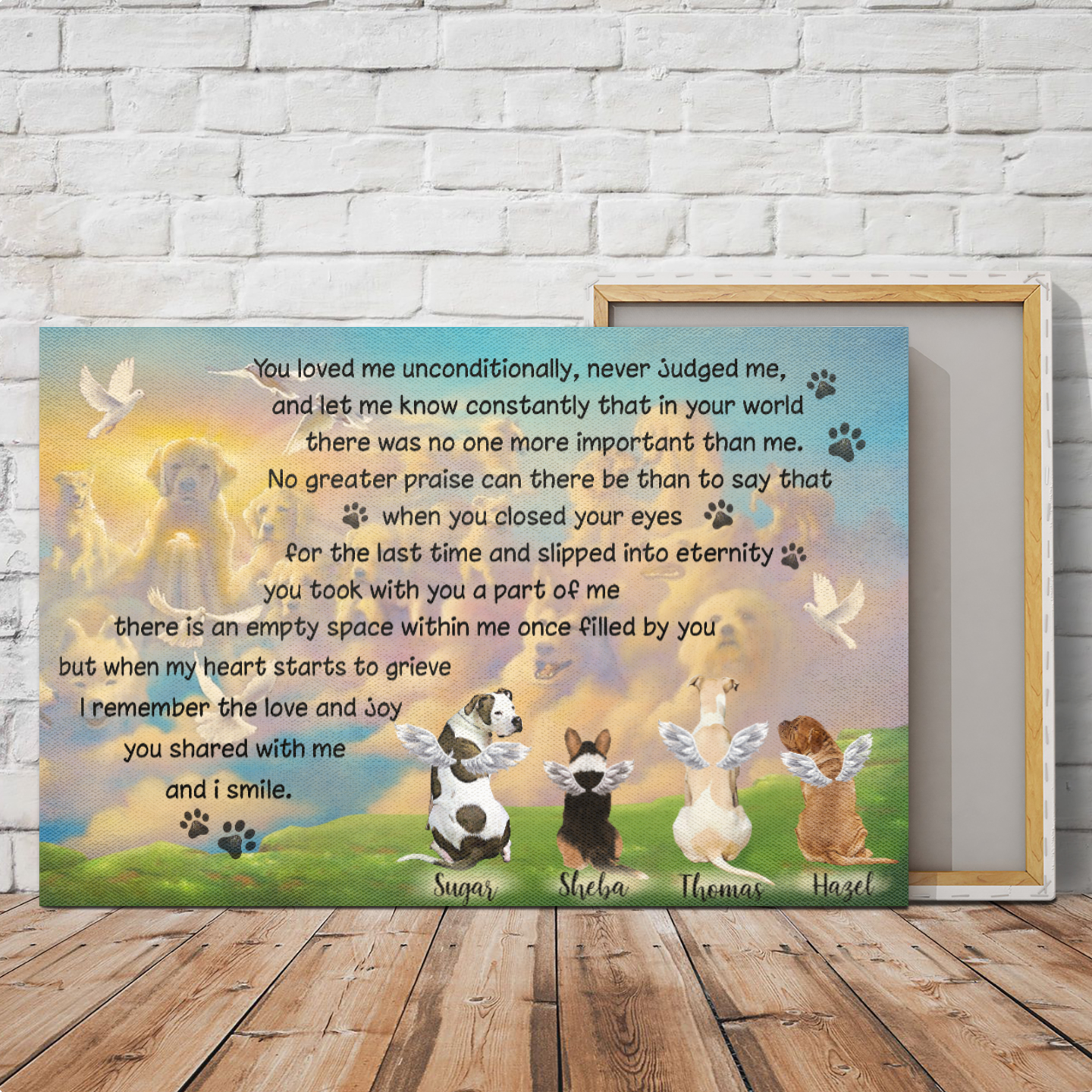 Personalized Canvas/Canvas with Frame/Poster For Pet Lovers - You loved me unconditionally up to 4 Pets/Dogs/Cats - Furlidays