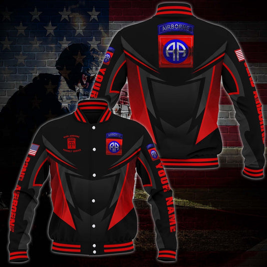 82nd Airborne Veteran Military Jacket Baseball Jacket Custom Shirt