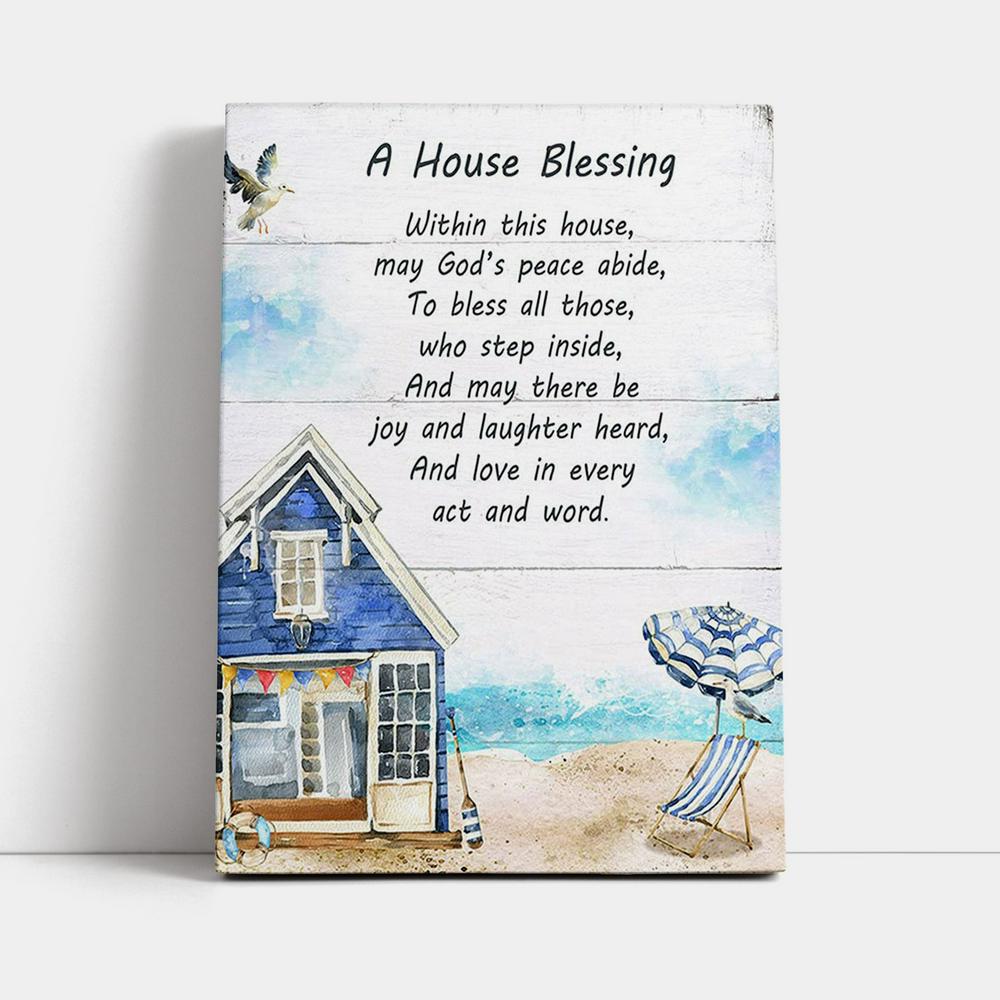 A House Blessing Canvas Prints - God Bless This House Wall Decor - Christian Canvas Wall Art Decor