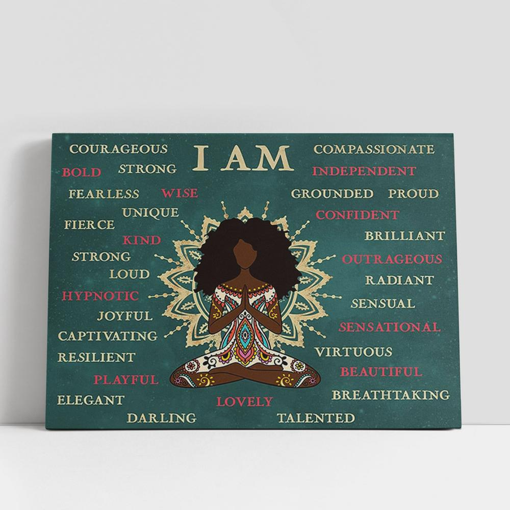 African American Yoga Canvas Wall Art