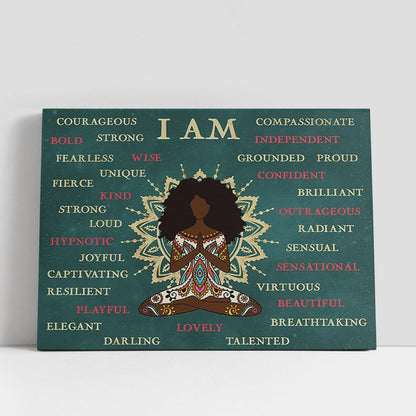 African American Yoga Canvas Wall Art
