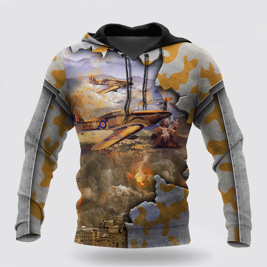 Us Air Force Hoodie, Air Force Aircraft Supermarine Spitfire 3D All Over Printed Hoodie
