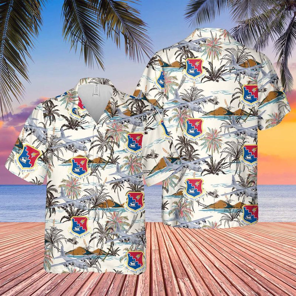 Air Force Hawaiian Shirt, Air National Guard 156th Wing, Lockheed C-130 Hercules Hawaiian Shirt, Air Force Aloha Shirt