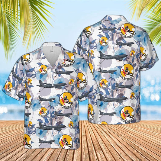 Air Force Hawaiian Shirt, Alaska Air National Guard 168th Air Refueling Squadron Boeing KC-135R Stratotanker Hawaiian Shirt, Air Force Aloha Shirt