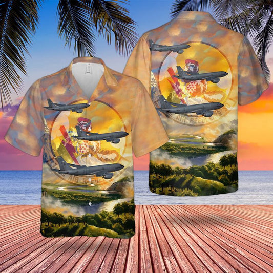 Air Force Hawaiian Shirt, Alaska Air National Guard 168th Air Refueling Wing Boeing KC-135R Stratotanker Hawaiian Shirts, Air Force Aloha Shirt