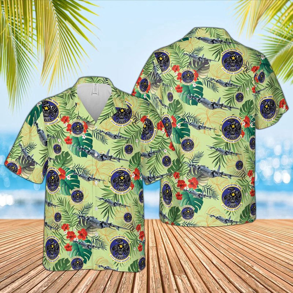 Air Force Hawaiian Shirt, Alaska Air National Guard 176th Wing 211th Rescue Squadron Hawaiian Shirt, Air Force Aloha Shirt