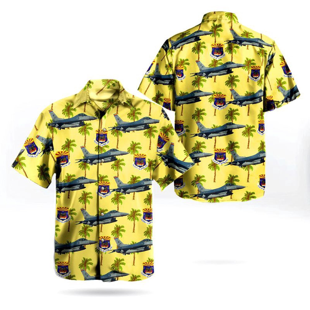 Air Force Hawaiian Shirt, Arizona Air National Guard 162nd Fighter Wing General Dynamics F-16C Fighting Falcon (401) Hawaiian Shirt