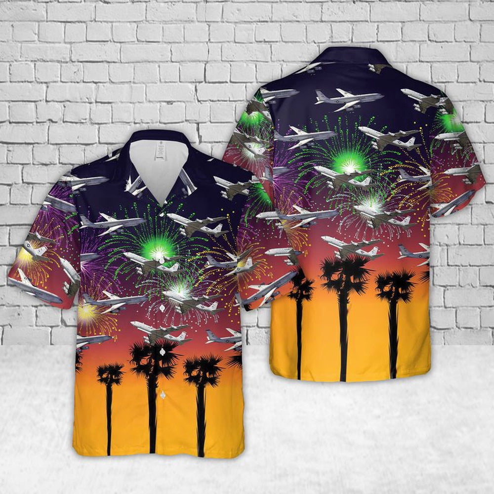 Air Force Hawaiian Shirt, Boeing E-8C US Air Force Hawaiian Shirt, Air Force Aloha Shirt